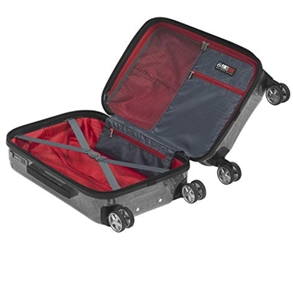 Planet Traveler USA Smart Tech Case Hardside Spinner Carry-on, Red, One Size - Picture 5 of 16